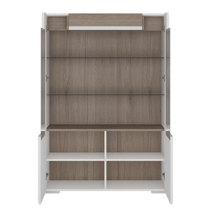 Toronto Low Glazed 2 Door Display Cabinet with Internal Shelves (inc. Plexi Lighting)