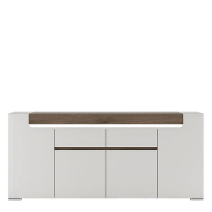 Toronto Wide 4 Door 2 Drawer Sideboard (inc. Plexi Lighting)