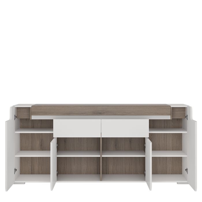 Toronto Wide 4 Door 2 Drawer Sideboard (inc. Plexi Lighting)