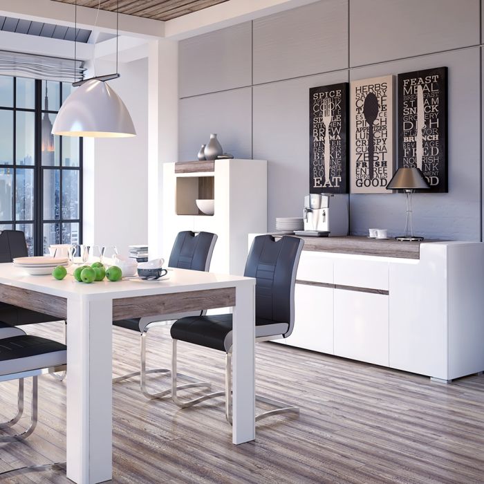 Toronto Wide 4 Door 2 Drawer Sideboard (inc. Plexi Lighting)