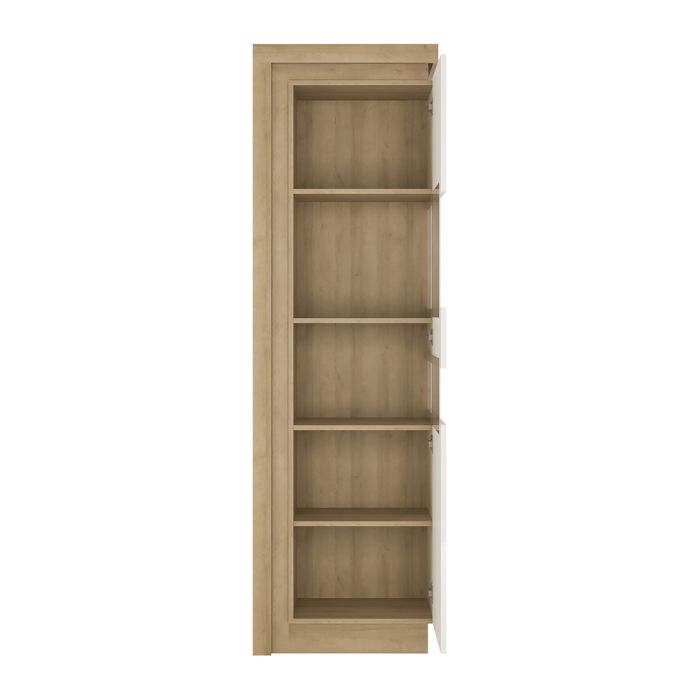 Lyon 2 Drawer TV Cabinet in Riviera Oak/White High Gloss