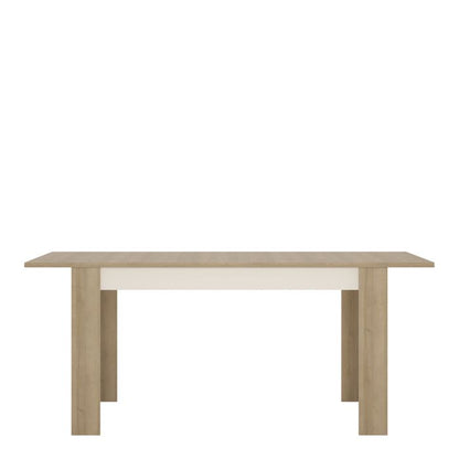 Lyon Medium Extending Dining Table 140-180cm in Riviera Oak/White High Gloss