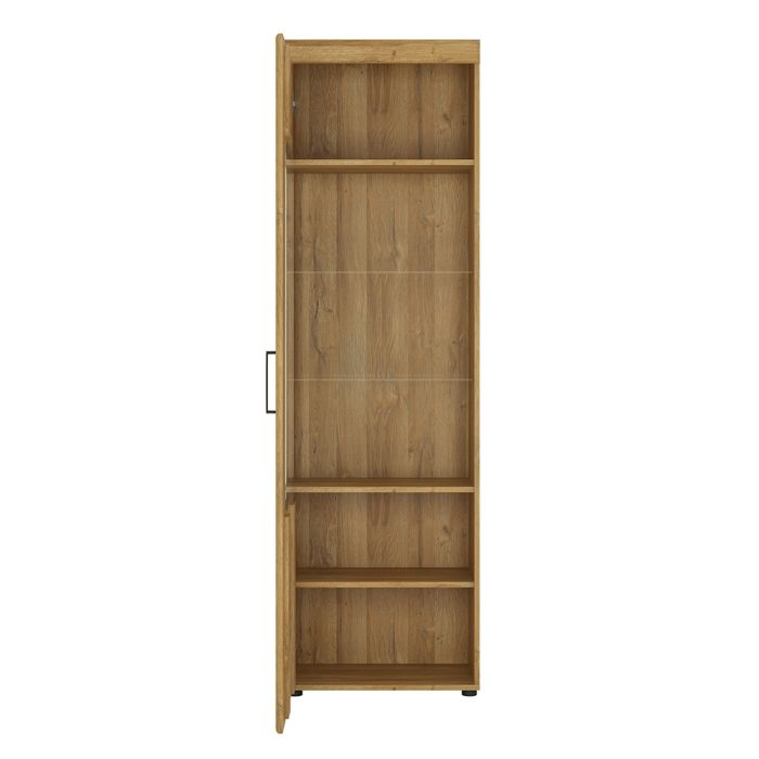 Cortina Tall Glazed Display Cabinet (LH) in Grandson Oak