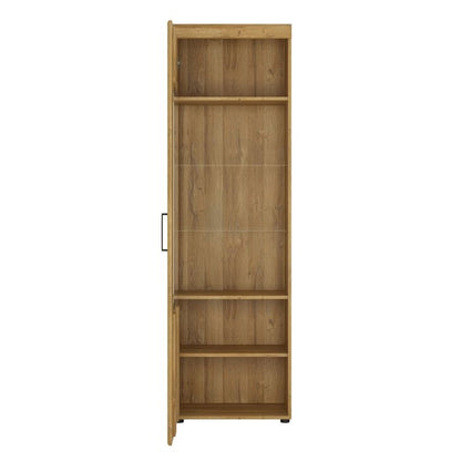 Cortina Tall Glazed Display Cabinet (LH) in Grandson Oak