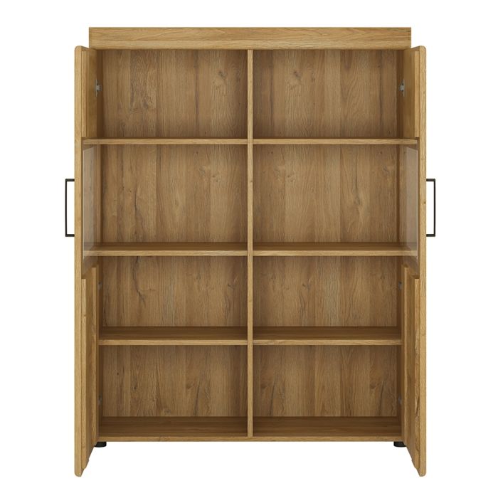 Cortina Low Wide 2 Door Display Cabinet in Grandson Oak
