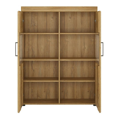 Cortina Low Wide 2 Door Display Cabinet in Grandson Oak