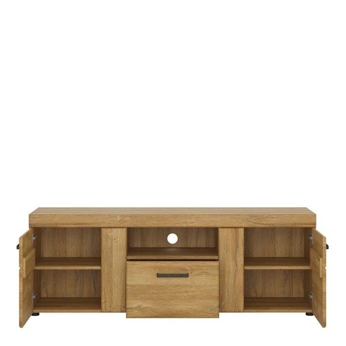 Cortina 2 Door 1 Drawer Tall TV Cabinet in Grandson Oak
