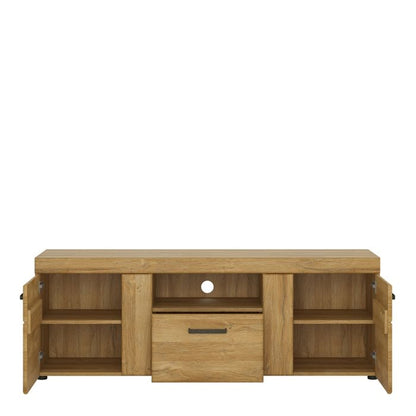 Cortina 2 Door 1 Drawer Tall TV Cabinet in Grandson Oak