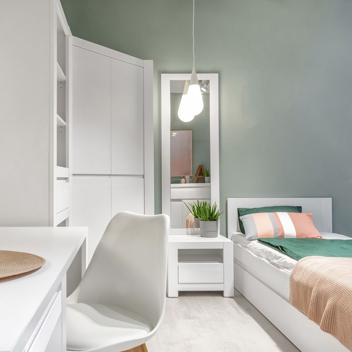 Novi 1 Drawer Bedside Table in Alpine White