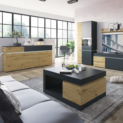 Luci 6 Door Cabinet (including LED lighting) in Platinum and Oak