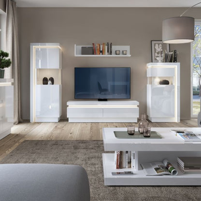 Lyon Small Extending Dining Table 90-180cm in White and High Gloss