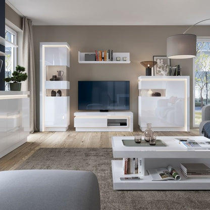 Lyon Small Extending Dining Table 90-180cm in White and High Gloss