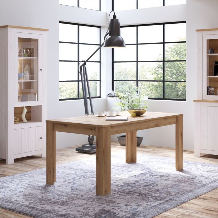 Celesto 2 Door 4 Shelves Cabinet in White and Oak