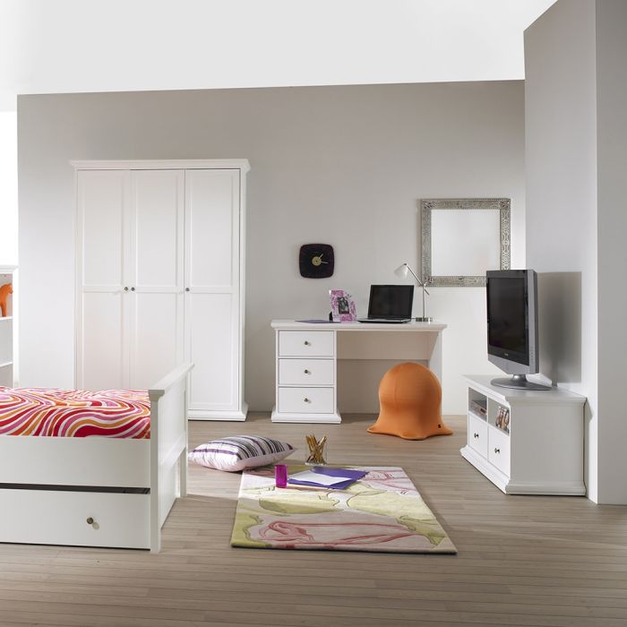 Paris Wardrobe with 3 Doors in White