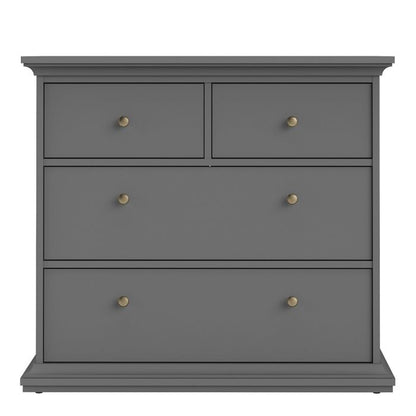 Paris Chest of 4 Drawers in Matt Grey