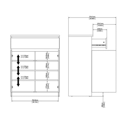 Naia Sideboard - 1 Drawer 2 Doors in Black Matt