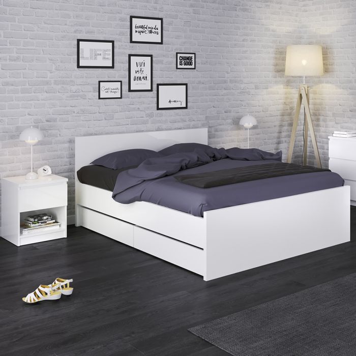 Naia Sideboard 1 Drawer 2 Doors in White High Gloss