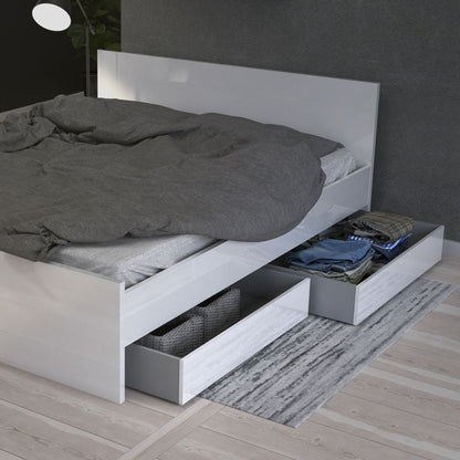 Naia Chest of 5 Drawers in White High Gloss