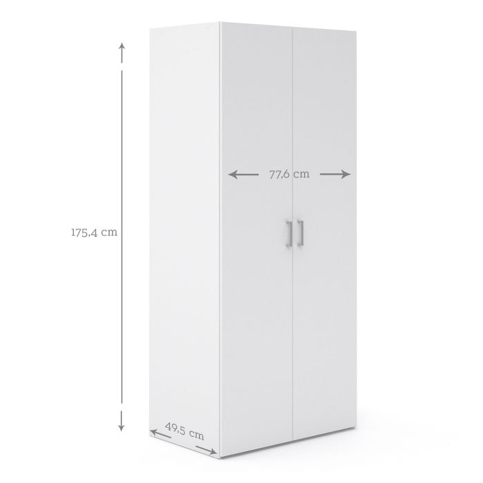 Space Wardrobe 2 Doors White 1750