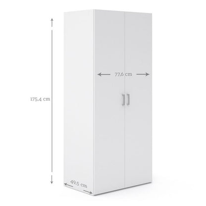 Space Wardrobe 2 Doors White 1750