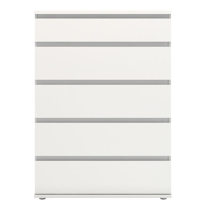 Nova Chest of 5 Drawers in White