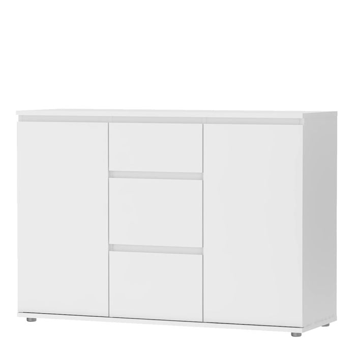 Nova Sideboard 3 Drawers 2 Doors in White