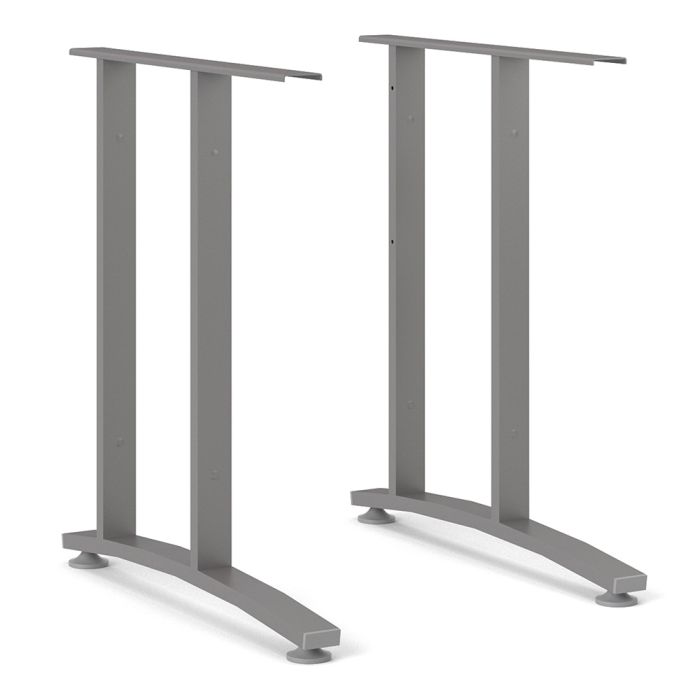 Prima Desk 120cm in White with Silver Grey Steel Legs