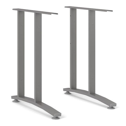 Prima Desk 120cm in White with Silver Grey Steel Legs