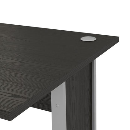 Prima Desk 120cm in Black Woodgrain with Silver Grey Steel Legs