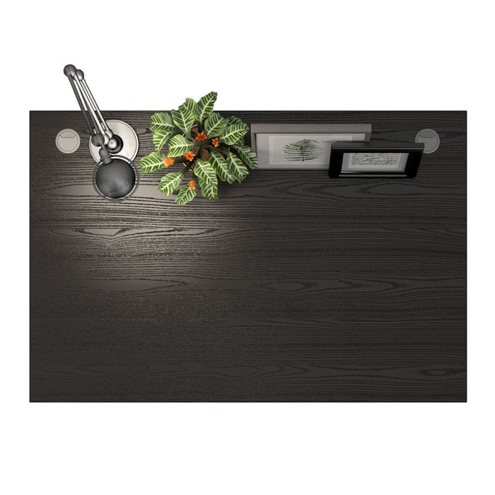 Prima Desk 120cm in Black Woodgrain with Silver Grey Steel Legs