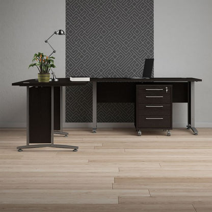 Prima Desk 120cm in Black Woodgrain with Silver Grey Steel Legs