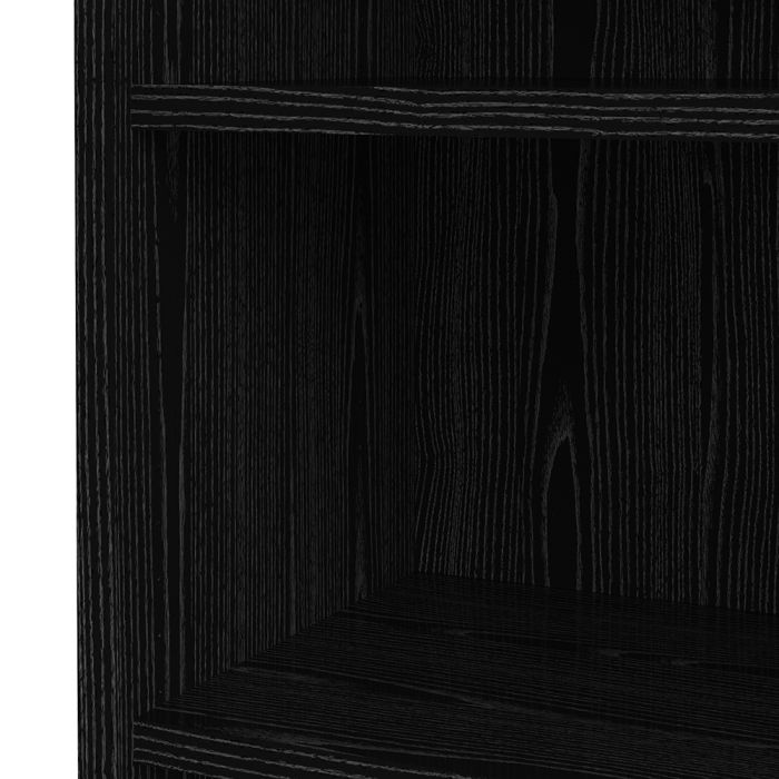 Prima Bookcase 2 Shelves With 2 Drawers 2 File Drawers In Black Woodgrain