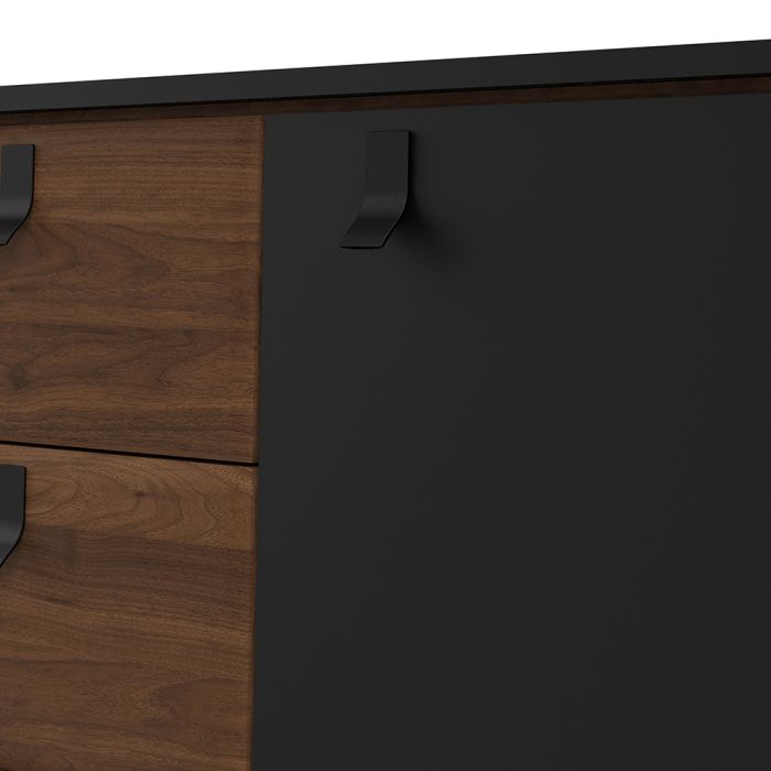 Ry Sideboard 2 Doors 2 Drawers in Matt Black Walnut