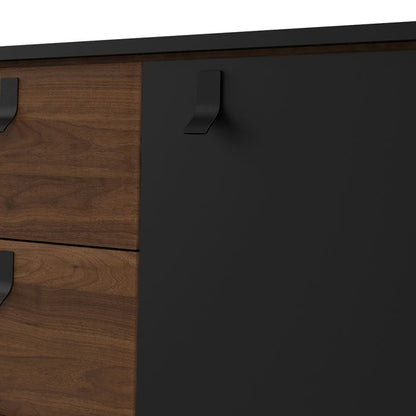 Ry Sideboard 2 Doors 2 Drawers in Matt Black Walnut