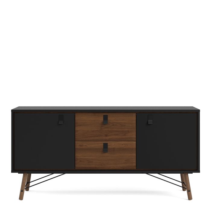 Ry Sideboard 2 Doors 2 Drawers in Matt Black Walnut