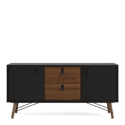 Ry Sideboard 2 Doors 2 Drawers in Matt Black Walnut