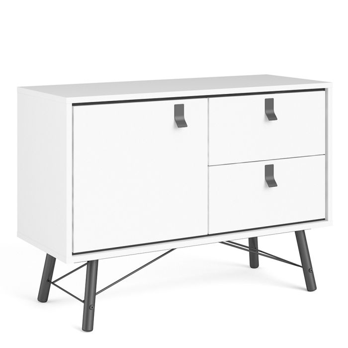 Ry Sideboard with 1 Door 2 Drawers in Matt White
