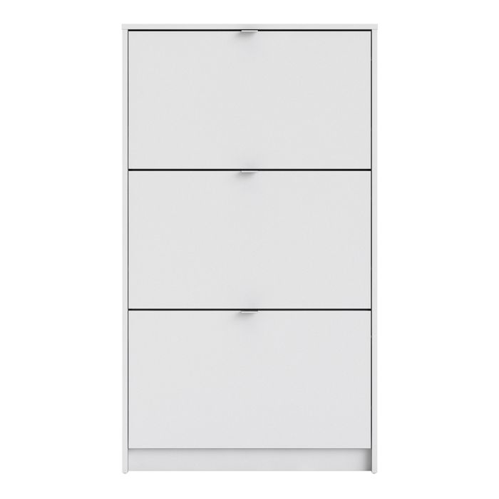 Shoes Shoe Cabinet 3 Flip Down Doors and 1 layer in White