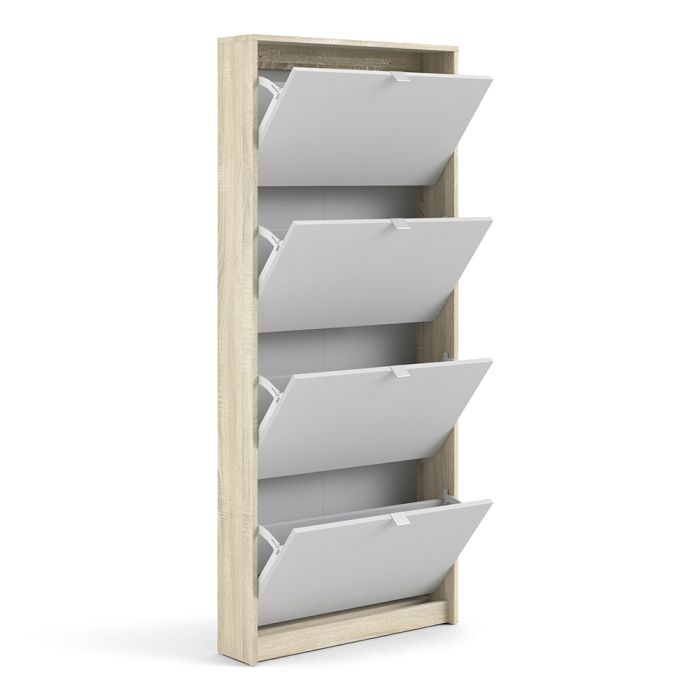 Shoes Shoe Cabinet 5 Flip Down Doors in Oak