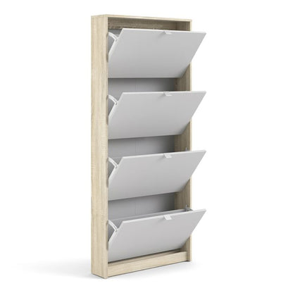 Shoes Shoe Cabinet 5 Flip Down Doors in Oak