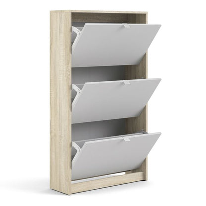 Shoes Shoe Cabinet 5 Flip Down Doors in Oak