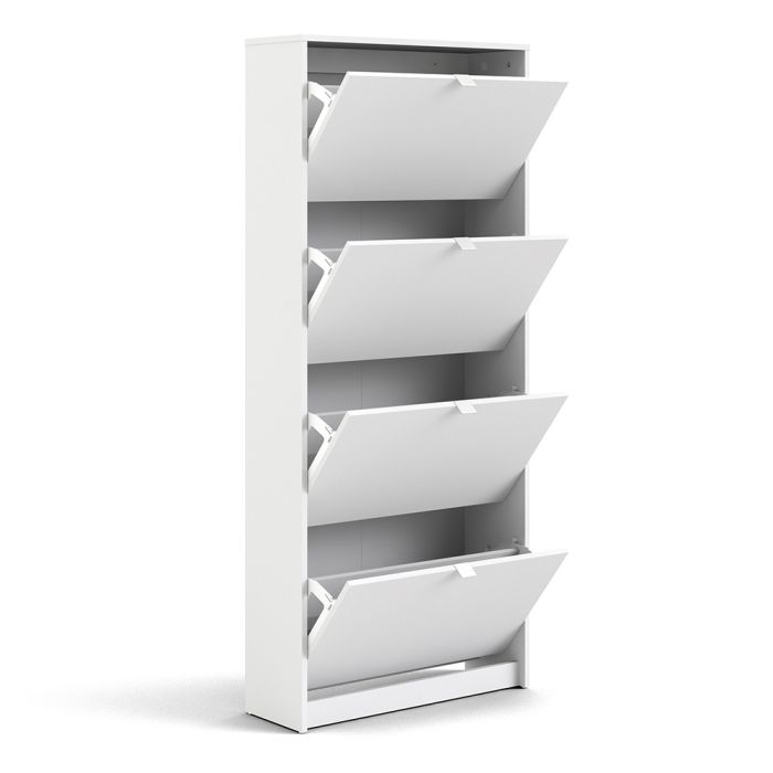 Shoes Shoe Cabinet 2 Flip Down Doors and 1 layer in White