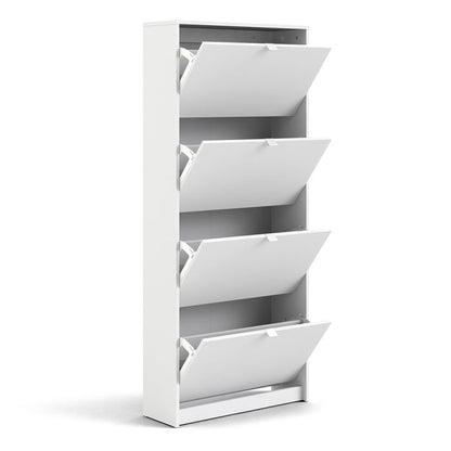 Shoes Shoe Cabinet 2 Flip Down Doors and 1 layer in White