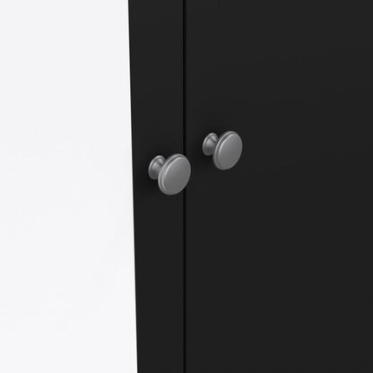 Madrid Wardrobe with 1 Door 1 Mirror Door 2 Drawers Matt Black