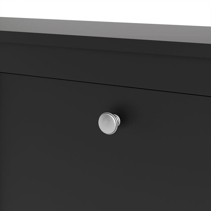 Madrid Shoe Cabinet 4 Flip Down Doors in Matt Black
