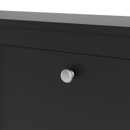 Madrid Shoe Cabinet 4 Flip Down Doors in Matt Black
