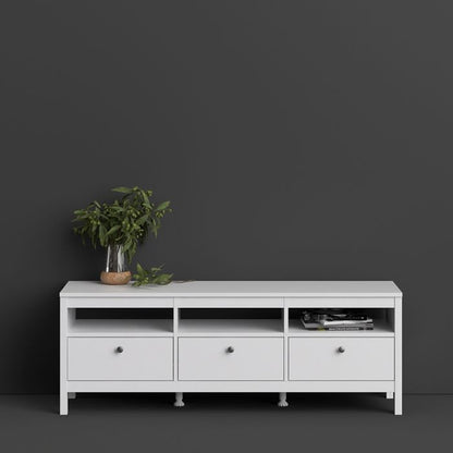 Madrid TV Unit 3 Drawers in White