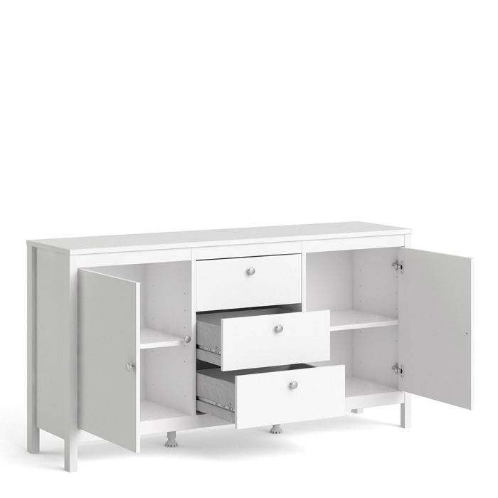 Madrid Sideboard 2 Doors 3 Drawers in White