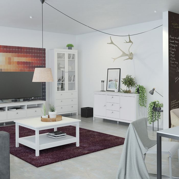 Madrid Sideboard 2 Doors 3 Drawers in White