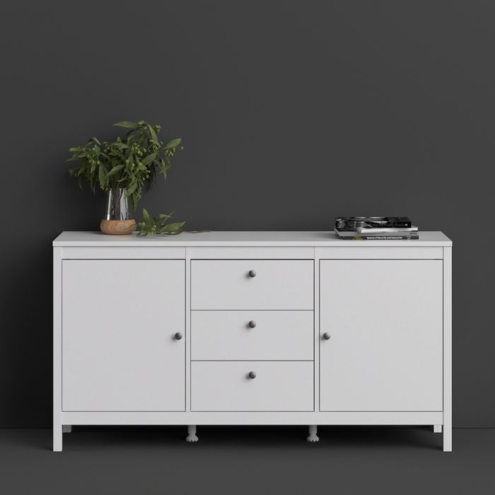 Madrid Sideboard 2 Doors 3 Drawers in White